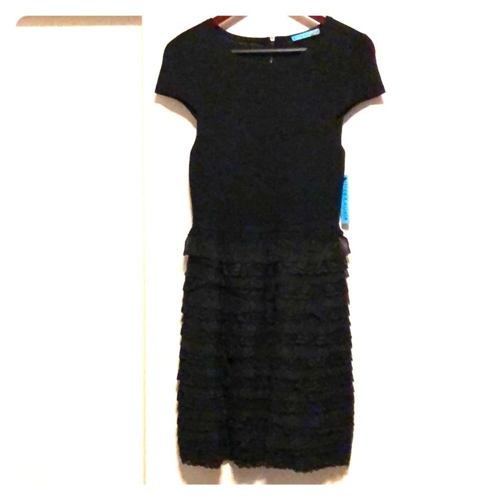 NWT Alice & Olivia wool blend black dress